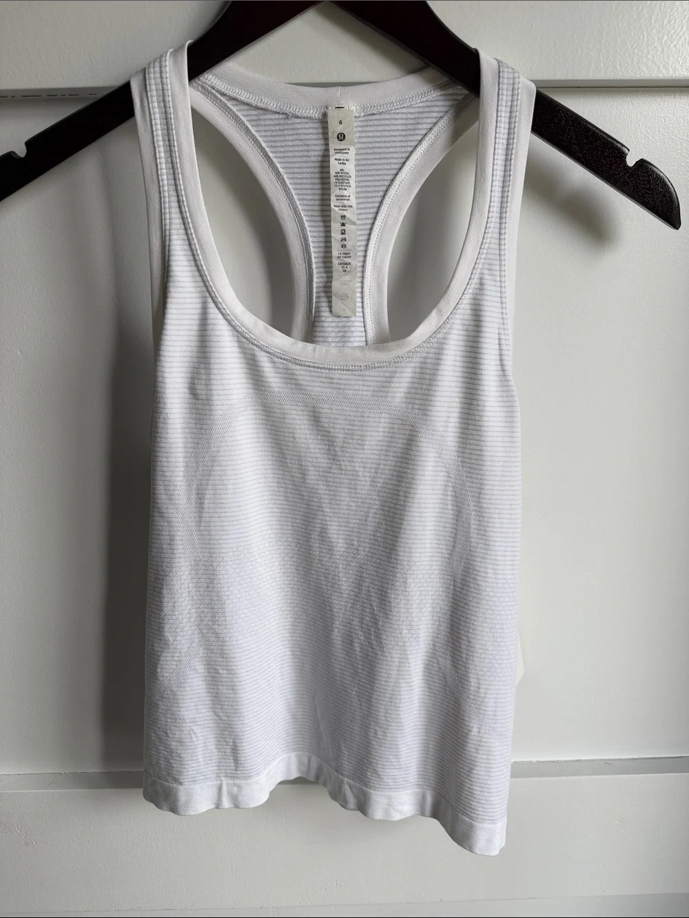 lululemon athletica White Ribbed Racerback Tank